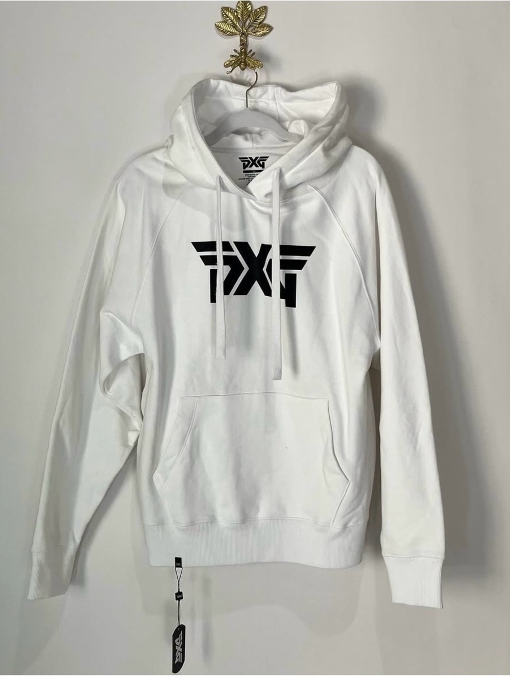 PXG White Hoodie with Black Logo